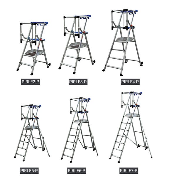 Escabeau PIRL - Garde-corps articulé - Hauteur max de travail 3,45m - PIRLF6-P 5