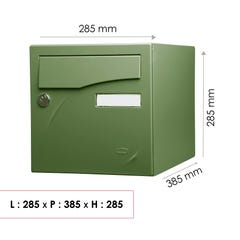 Boite aux lettres Préface 1 porte vert argile RAL 6011 mat 6