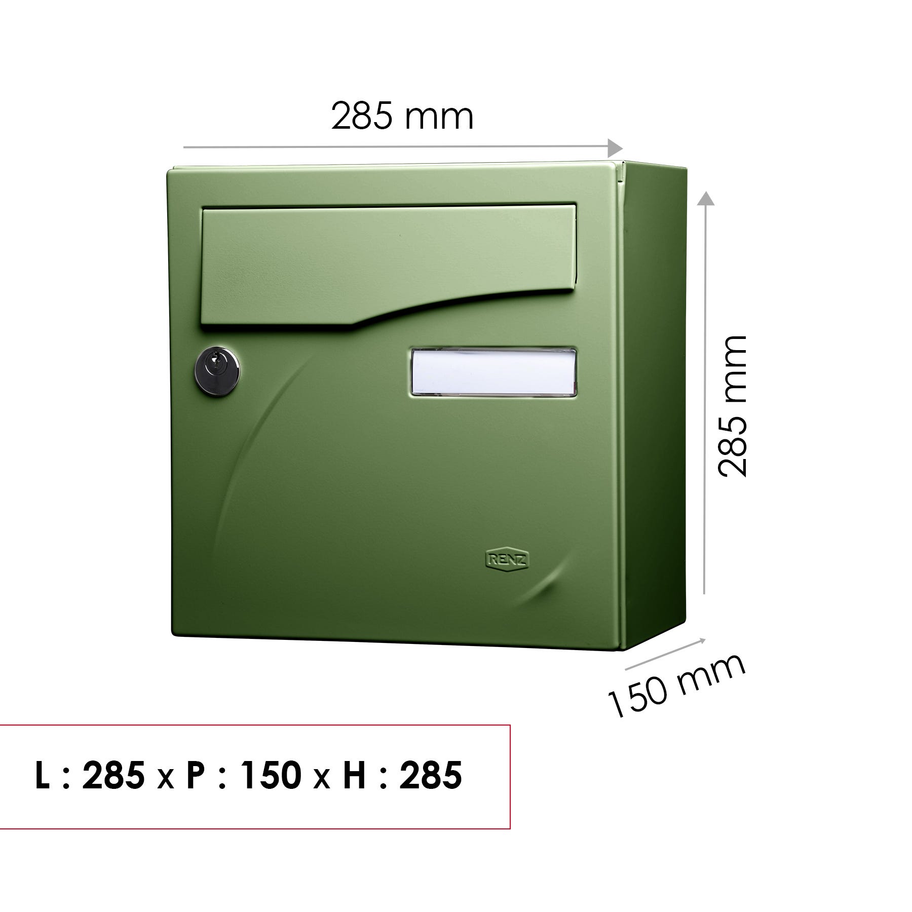 Boite aux lettres Préface compact vert argile RAL 6011 mat 5