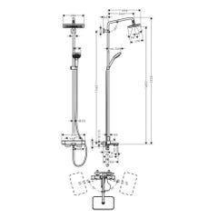 Colonne bain douche thermostatique HANSGROHE Croma E 280 chromée + nettoyant Briochin 3