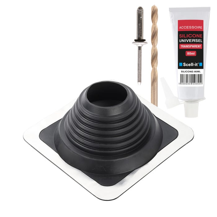 Kit sortie de toiture plaque GO EPDM pour conduit Ø101-209 SCELL-IT 0