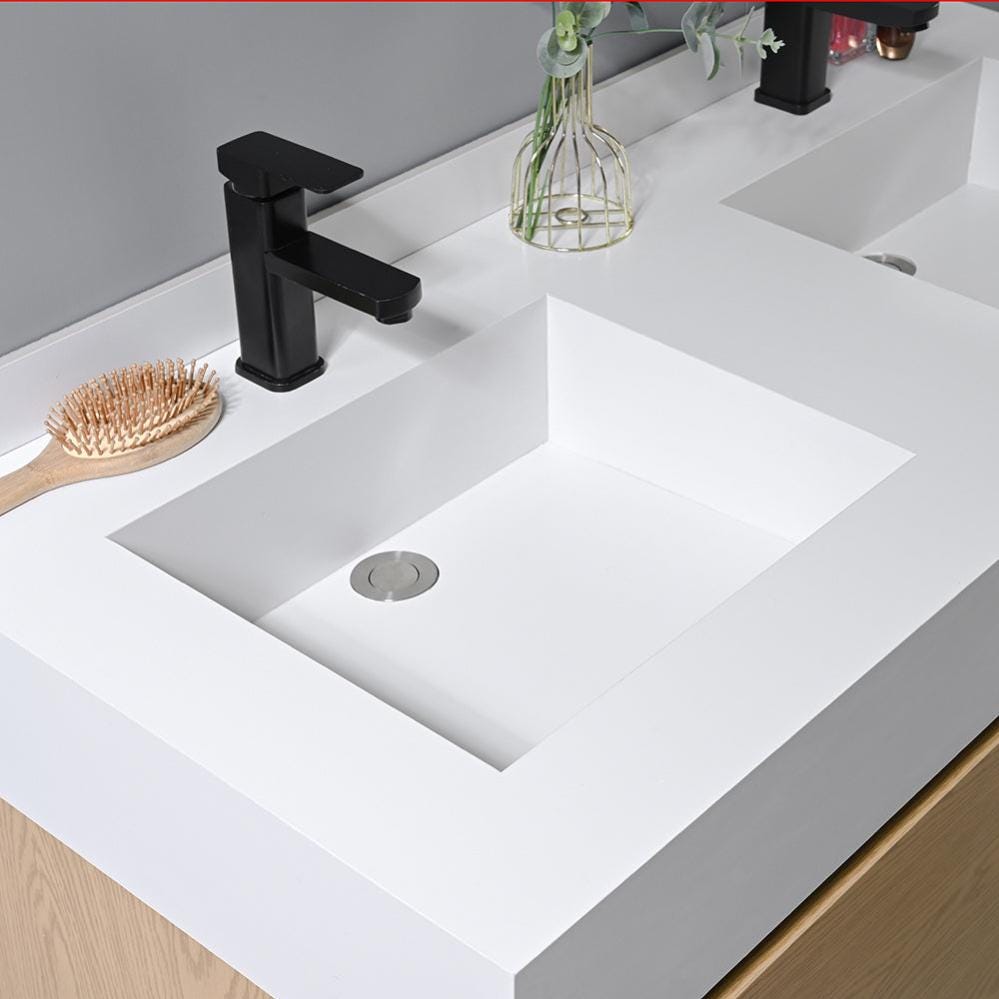 Meuble salle de bain double vasque blanche OPRAH 120 cm + 2 miroirs 4