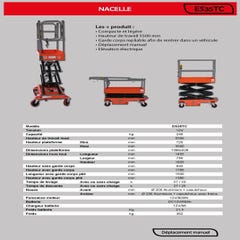 Nacelle semi-électrique 240 Kg 720/3500 mm ES35TC Stockman 3