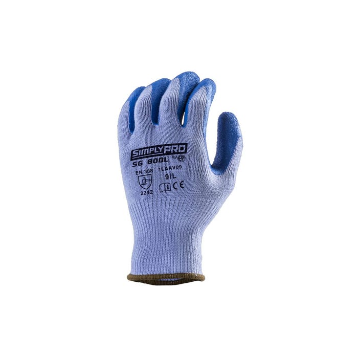 Lot de 10 paires de gants SIMPLY PRO SG800L paume latex - COVERGUARD - Taille L-9 0