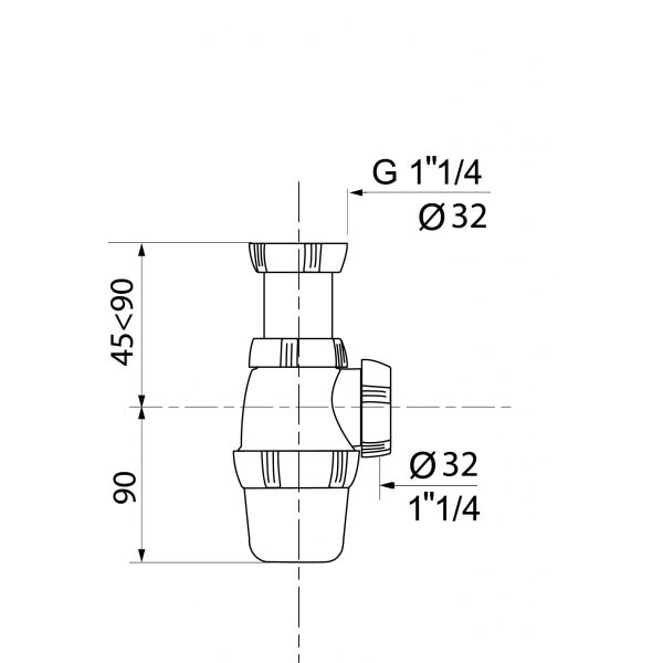 Siphon lavabo Diamètre 32 mm - Filetage 33 x 42 mm ❘ Bricoman