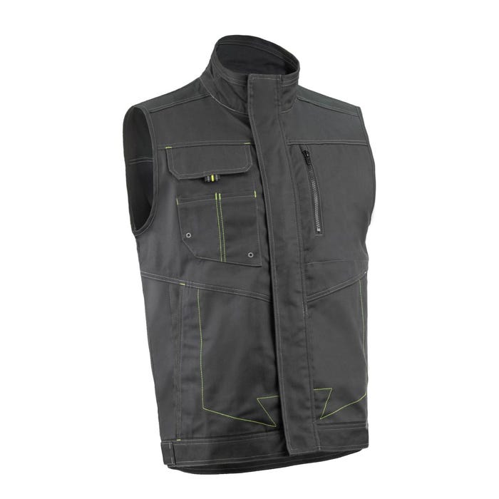 BARVA Gilet Anthracite/Lime, 60%CO/40%PES, 270g/m² - Coverguard - Taille XL 0