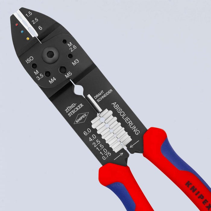 Knipex 97 21 215 - Alicate para entallar terminales 230 mm con mangos bicomponentes 3
