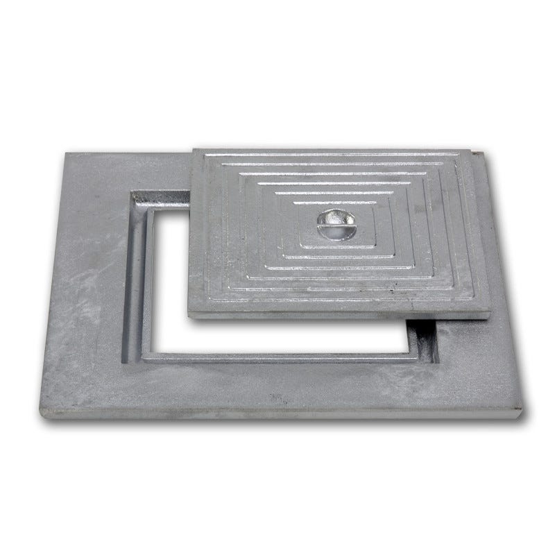 Couvercle d'inspection à fond simple en aluminium coulé - LINE ECO - 40 x 40 cm 0