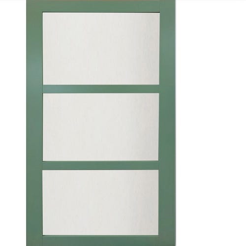 Porte Coulissante Vert Ral 6021 Vitrée H204 X L73 + Rail Alu Et 2 Coquilles Gd Menuiseries 1