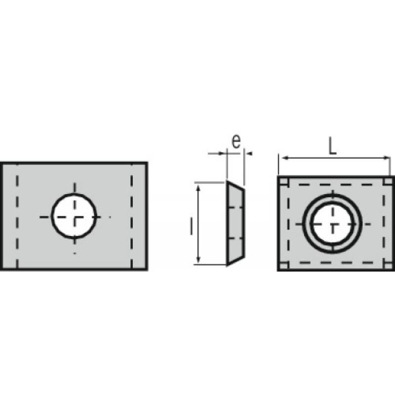 Plaquettes carbure réversibles, dimensions 50x12x1,5 mm, paquet de 10 plaquettes 4