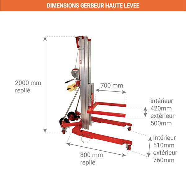 Gerbeur haute levée max 6.50m - charge max 250kg - 300754 1