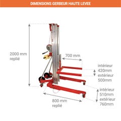 Gerbeur haute levée max 6.50m - charge max 250kg - 300754 1