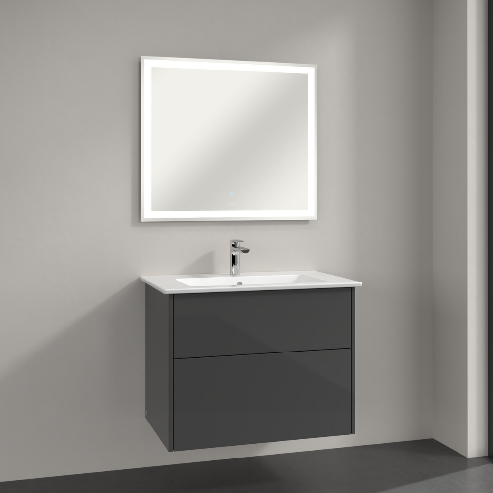 Meuble vasque VILLEROY ET BOCH Finero Gris 80 cm + miroir 3