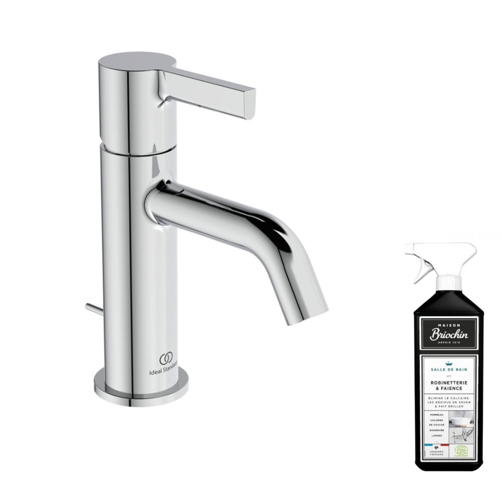 Mitigeur lavabo mural IDEAL STANDARD Conca chrome + nettoyant Briochin