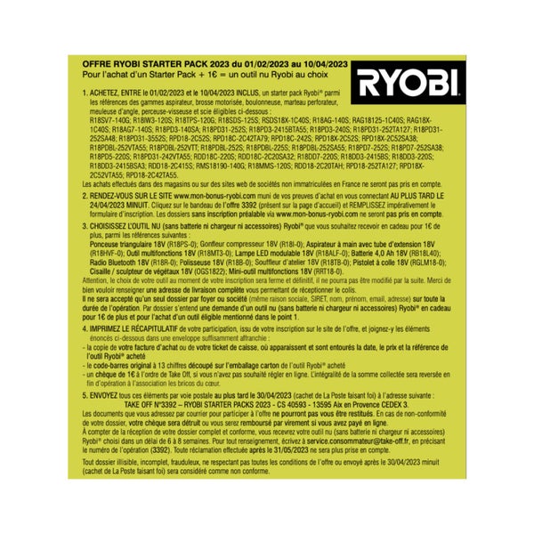 Pack Ryobi Perceuse-visseuse À Percussion R18pd31-252s - 18v