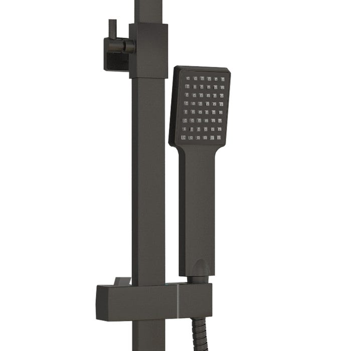 Colonne de douche thermostatique 200mm, kit carré noir AICA 3