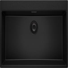 Évier Cusine en Granit Noir 88x50 cm, Lavabo Cuisine 1 Bac + Kit de Vidage, Évier au meuble 90cm, Évier à Encastrer de Primagran 0