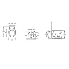 Pack WC suspendu sans bride JACOB DELAFON Cléo 1889 + abattant + bâti-support + plaque rectangle blanche 3