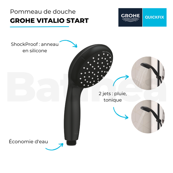 Grohe Vitalio Start - Pommeau de douche avec flexible de 1500 mm, chrome  26720000