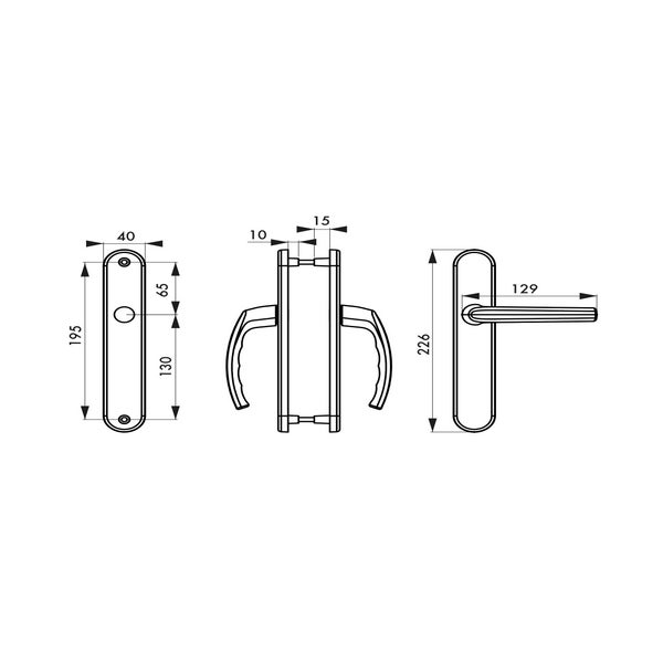 THIRARD - Ensemble de poignées pour porte d'entrée palière Sultane trou de  cylindre, carré 8mm, entr'axes 195mm, argent ❘ Bricoman