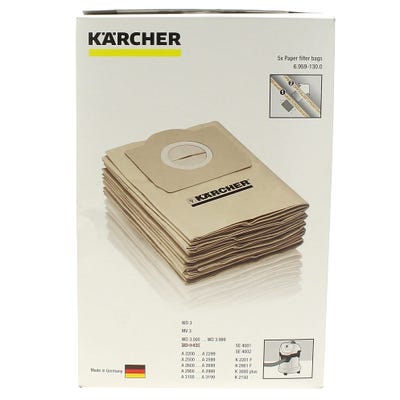 5x Sacs d' Sacs d'aspirateur Kärcher 6.959-130.0 Sacs à poussière sac  d'aspirateur WD3