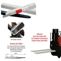 Paire de rallonges de fourches ouvertes 2400 mm capacité 1750 kg EXOG 24/125 Stockman 1