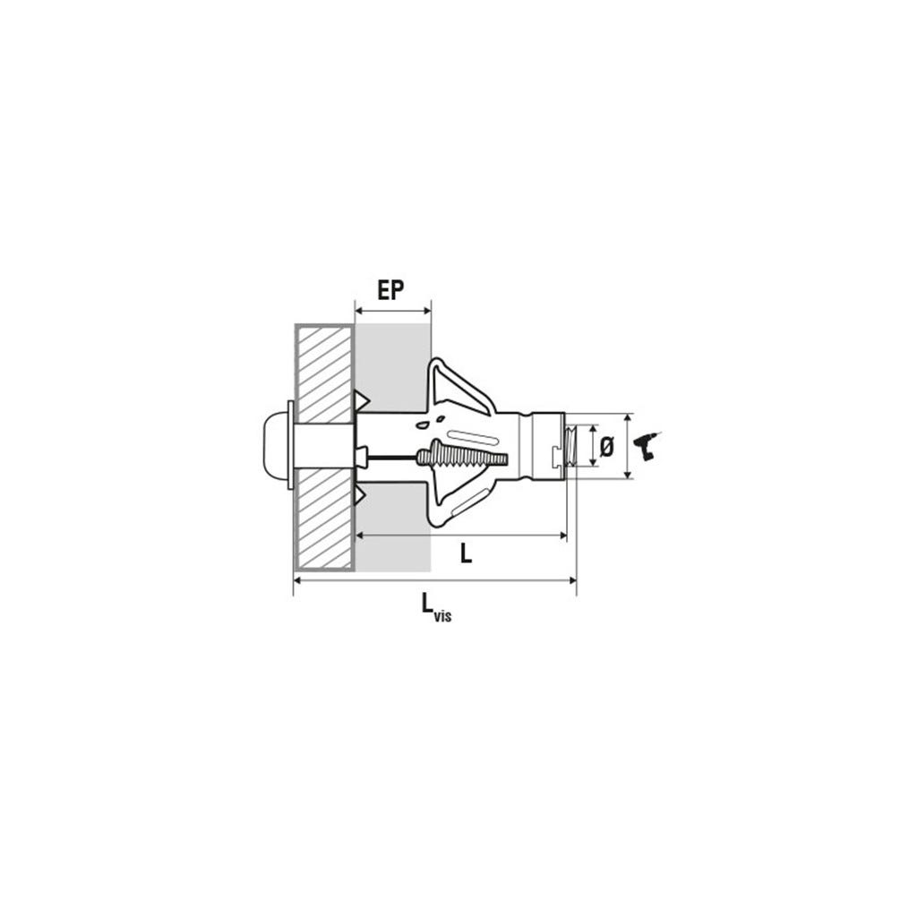 Déstock - Scell-It - 100 pièces de cheville corps creux acier zingué M4 x 40 mm - 4M-MT 3