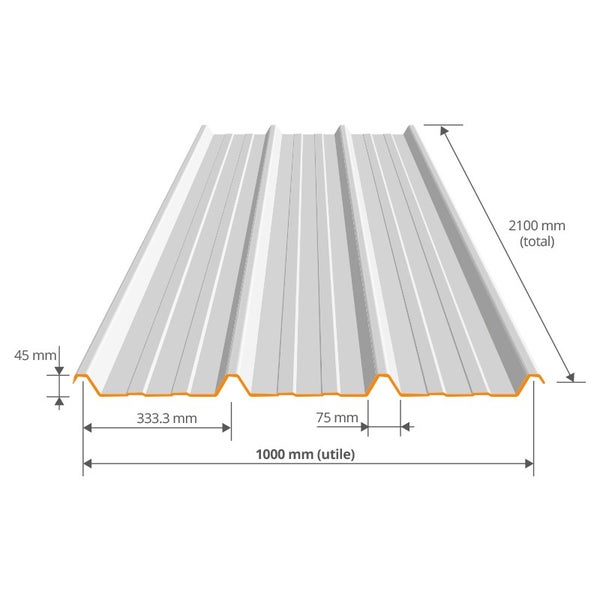 Bac acier 7016 gris anti-condensation 4 m (19.5€/m²) - Pour