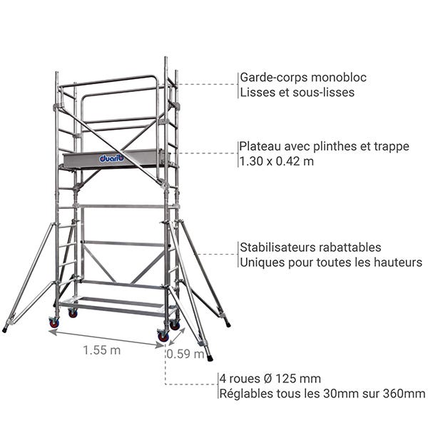 Echafaudage pour escalier - Hauteur de travail maximale 3.30m - 7014011 5