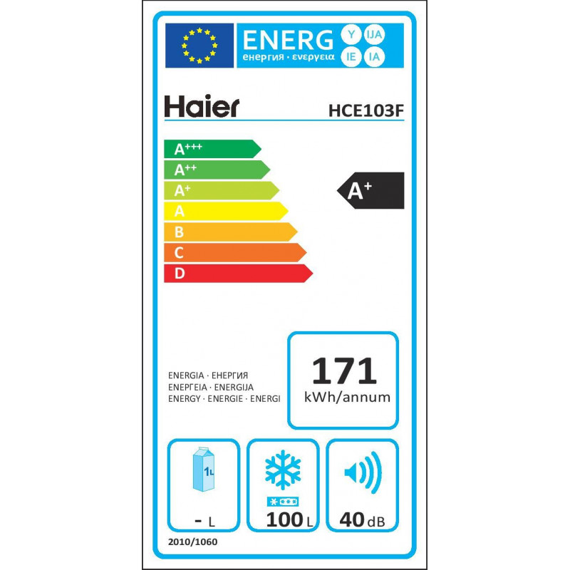 Congélateurs Coffre 100L Froid Statique HAIER 57cm A+, HCE103F Bricoman