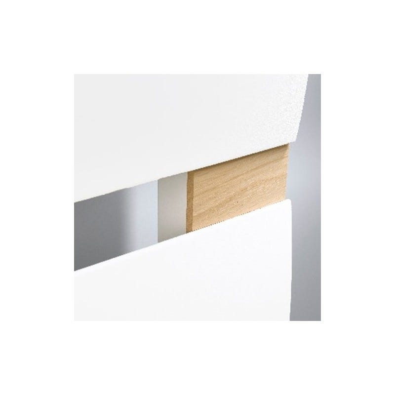 Radiateur sèche-serviettes SYMPHONIK - Puissance : 750 + 1000 W - Mat à gauche - blanc granité - décors chêne massif 2