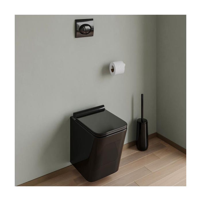 Plaque de déclenchement pour WC avec double touche - Noir - CERASUS 4