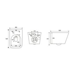 Grohe Pack WC Bâti autoportant + WC sans bride SAT Infinitio Design + Abattant softclose + Plaque chrome mat 4
