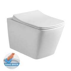 Grohe Pack WC Bâti autoportant + WC sans bride SAT Infinitio Design + Abattant softclose + Plaque chrome mat 2