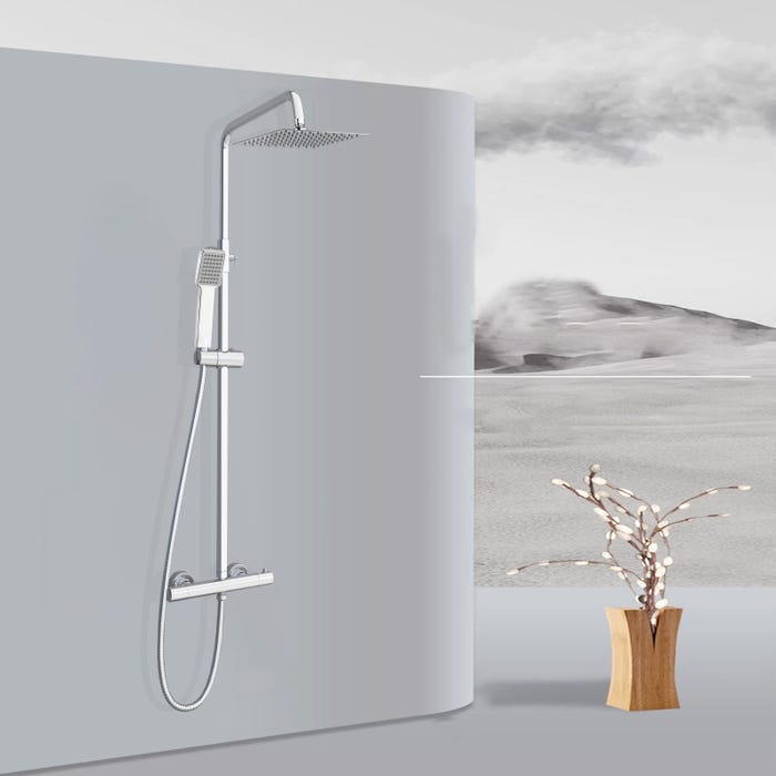 Colonne de douche thermostatique Ocean pour salle de bain, économie d'eau en laiton, ensemble de système de douche tactile froid 0