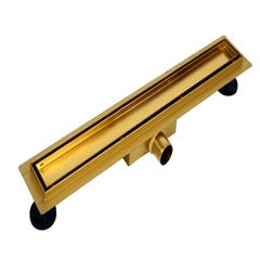 Balneo Caniveau de douche 2 en 1, en Acier Inox 80cm, finition gold, avec Siphon, Duplex Next 2