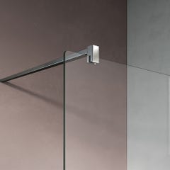 GRAND VERRE Paroi de douche 110x200 avec profilé et barre de maintien chromés Paroi de douche en verre transparent anti-calcaire 1