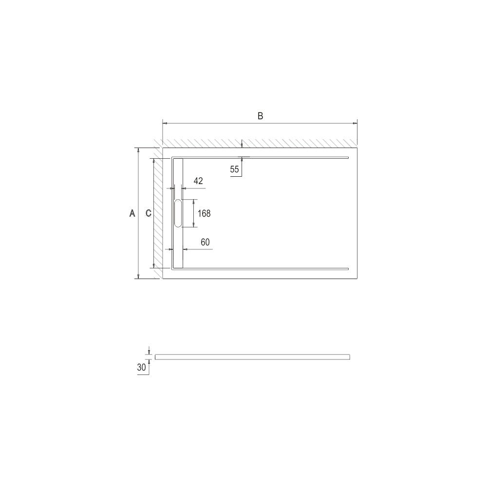 Bac à douche blanc 80x120 à clôture en résine et 60% charge minérale receveur avec bonde et grille en inox 3