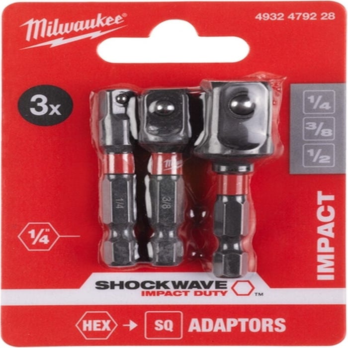 Set de 3 adaptateurs Shockwave™ Duty pour douilles - MILWAUKEE 4932479228 1