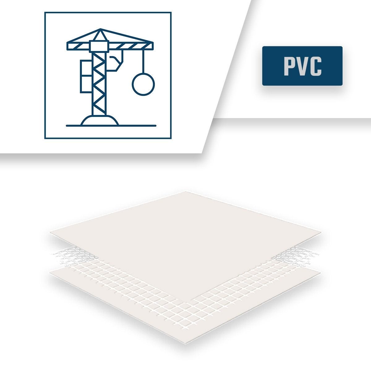 Bâche de Chantier 3x3 m Blanc Crème - Qualité 8 ans TECPLAST - LP640CH - Bâche de protection étanche en PVC pour Travaux 4