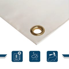 Bâche Toiture 3x6 m Blanc Crème - Qualité 8 ans TECPLAST - LP640TO - Bâche d'étanchéité en PVC pour Couvreur et Charpentier 2