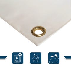 Bâche de Chantier 3x4 m Blanc Crème - Qualité 8 ans TECPLAST - LP640CH - Bâche de protection étanche en PVC pour Travaux 2