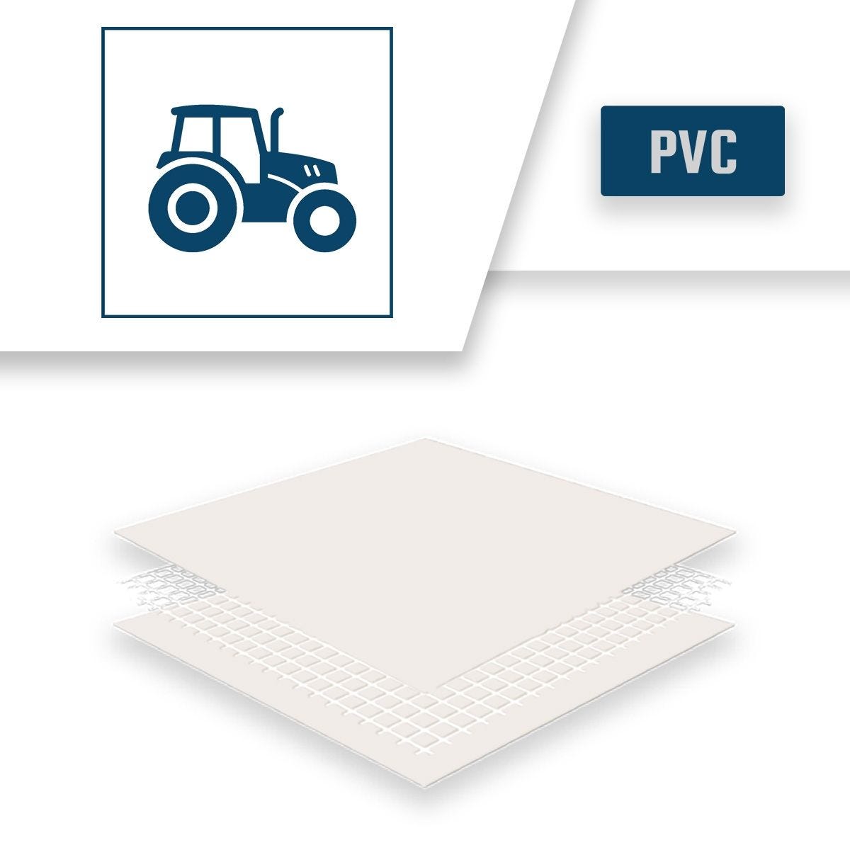 Bâche Agricole 3x3 m Blanc Crème - Qualité 8 ans TECPLAST - LP640AG - Bâche PVC étanche de protection pour Matériel agricole 4