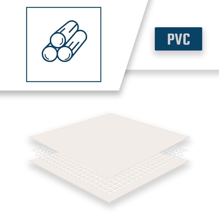 Bâche Bois 5x6 m Blanc Crème - Qualité 8 ans TECPLAST - LP640BO - Bâche de protection étanche en PVC pour Bois de chauffage 4