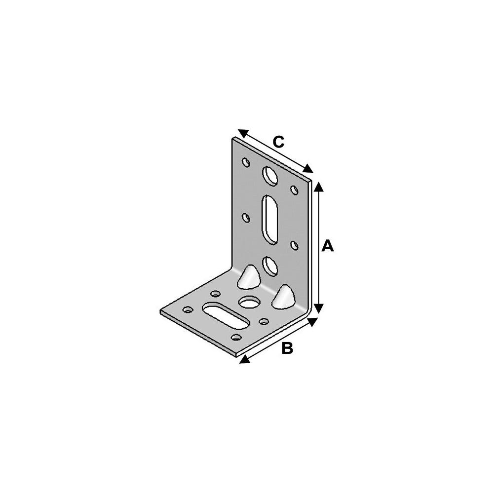 50 equerres avec renforts (H x L x l x ep) 90 x 60 x 60 x 1,5 mm - AL-ER08050515 - Alsafix 0