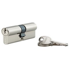THIRARD - Cylindre de serrure double entrée SA UNIKEY (achetez-en plusieurs, ouvrez avec la même clé), 30x30mm, 3 clés, nickelé 0