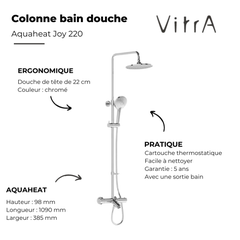 Colonne bain douche thermostatique VITRA Aquaheat Joy 220 1