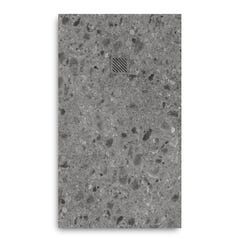 Receveur de douche en résine extra plat à poser 90x180cm - terrazo gris foncé orhiuela - ORIGINE 0