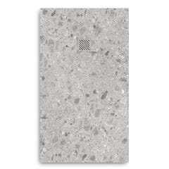 Receveur de douche en résine extra plat à poser 80x120cm - terrazo gris clair redovan - ORIGINE 0