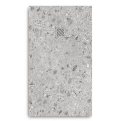 Receveur de douche en résine extra plat à poser 100x140cm - terrazo gris clair redovan - ORIGINE 0